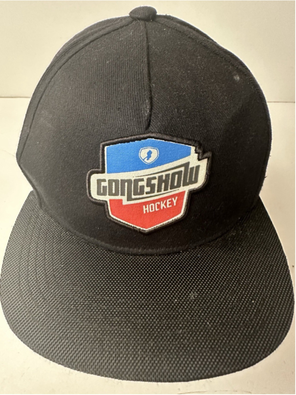 Gongshow Hockey Snapback Hat Cap Black Flat Brim Crest Shield Logo Patch